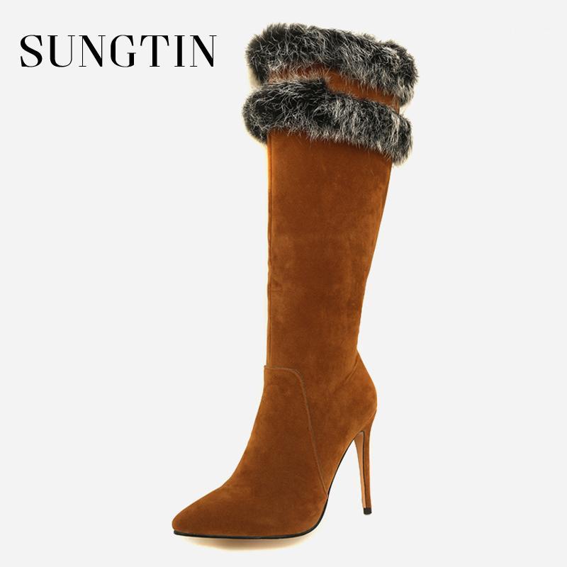 Sungtin 2020 Super High Heel Fashion Basic Boots Plus Size 35-46 Women Autumn Winter Warm High Boots Black Suede Riding1, Brown
Sungtin 2020 Super High Heel Fashion Basic Boots Plus Size 35-46 Women Autumn Winter Warm High Boots Black Suede Riding1, Brown