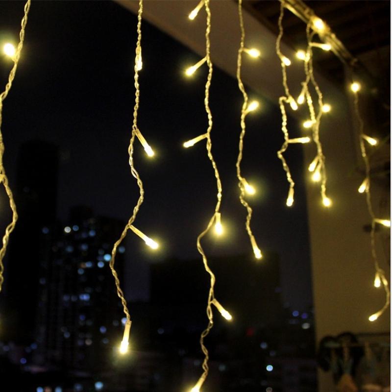 Led Curtain Icicle String Light 110V 220V Led Christmas Garland LED Lights Fairy Xmas Party Garden Stage Outdoor Decorative Light 5m Wide
