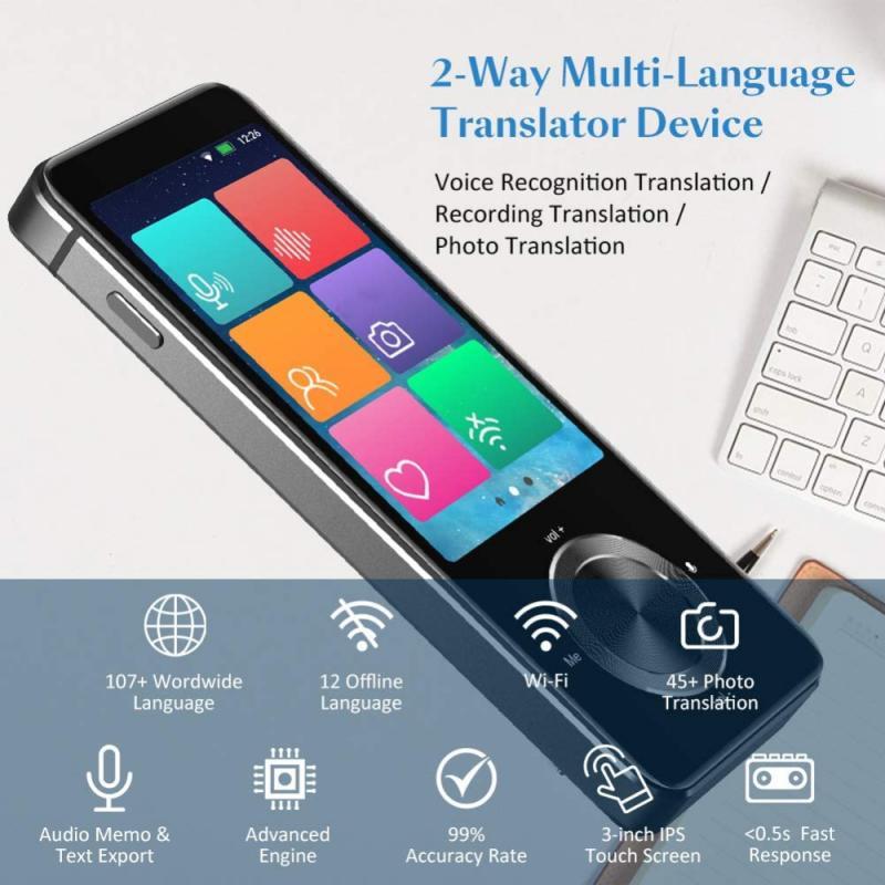 HOT 107 Languages Smart Translator Two-Way Real-Time Wifi/Offline Recording/Photo Translation Portable Recording Translator
HOT 107 Languages Smart Translator Two-Way Real-Time Wifi/Offline Recording/Photo Translation Portable Recording Translator