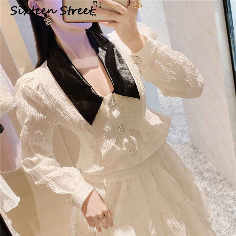 New Woman Sets Two Pieces with Low-necked Vs Casual White Rice Shirts and Women's High Waist Skirts Single-breasted Set Spring Cloth F7j9, Beige
New Woman Sets Two Pieces with Low-necked Vs Casual White Rice Shirts and Women's High Waist Skirts Single-breasted Set Spring Cloth F7j9, Beige