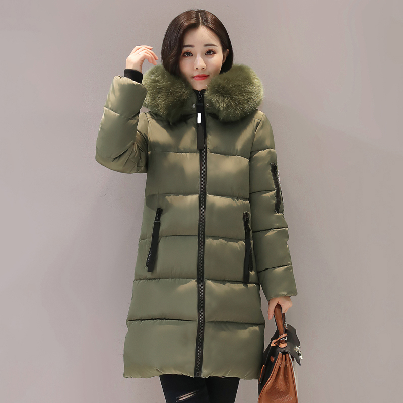 hooded plus size 3XL long women winter jacket with fur collar warm thick parka cotton padded female fashion womens coat 201127
