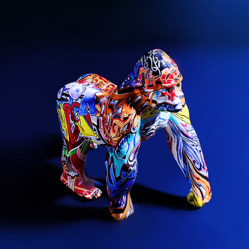 Creative Decoration Painted Colorful Gorilla Creative Crafts Home Entrance Wine Cabinet TV Cabinet Decoration Gift 201125
Creative Decoration Painted Colorful Gorilla Creative Crafts Home Entrance Wine Cabinet TV Cabinet Decoration Gift 201125