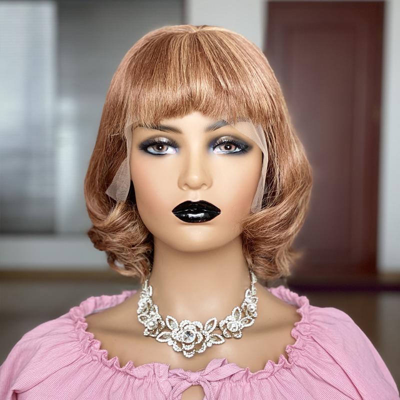 13x4 Short Bob Lace Front Human Hair Wigs With Bangs Brazilian Straight Lace Front Wigs For Black Women 150% Remy P27/33 Color
13x4 Short Bob Lace Front Human Hair Wigs With Bangs Brazilian Straight Lace Front Wigs For Black Women 150% Remy P27/33 Color
