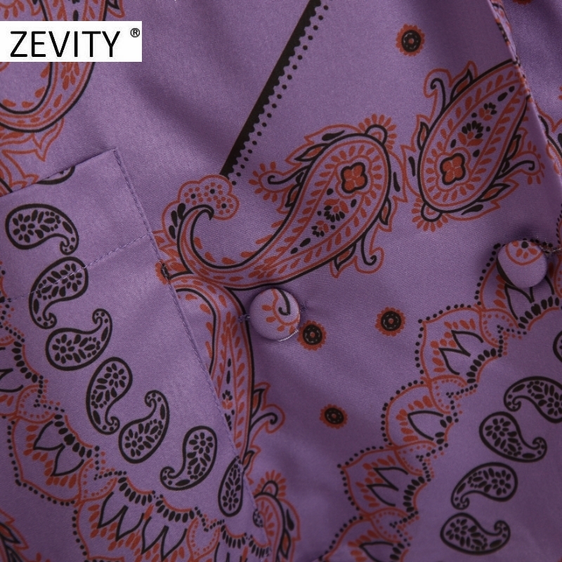 ZEVITY women vintage totem paisley flower print casual kimono smock blouse shirts female pockets roupas chic chemise tops LS7132 201130