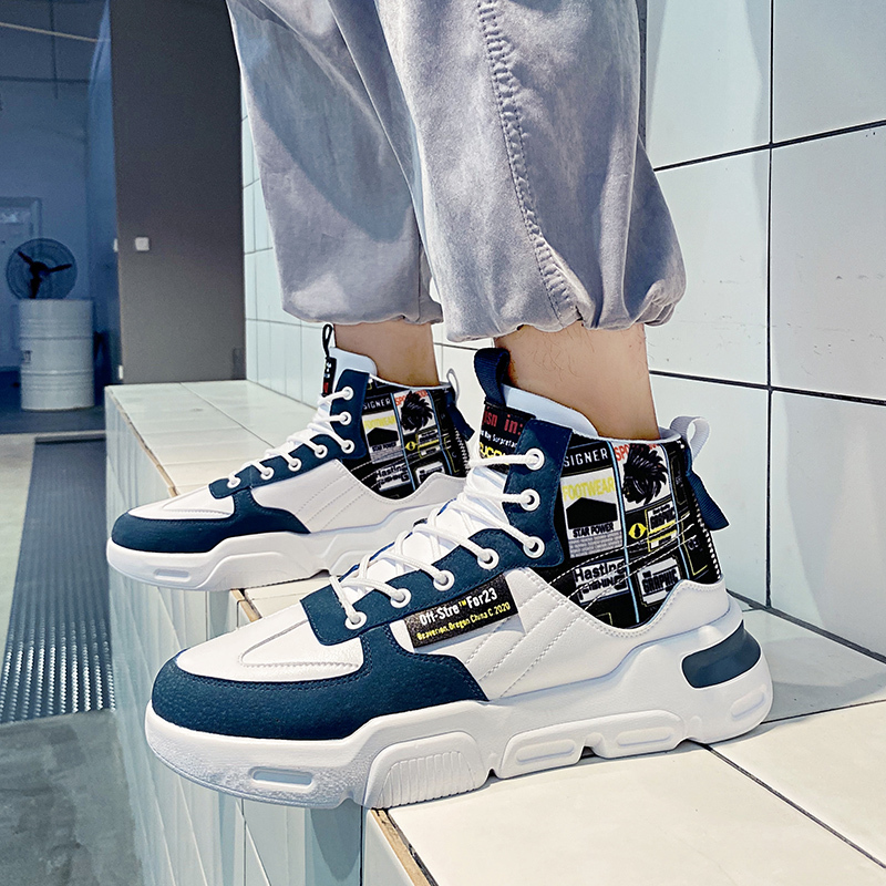 Newest High top sneakers zapatillas hombre hip hop run jogging men Soft bottom tenis masculino Non-slip walking shoes, Blue
Newest High top sneakers zapatillas hombre hip hop run jogging men Soft bottom tenis masculino Non-slip walking shoes, Blue