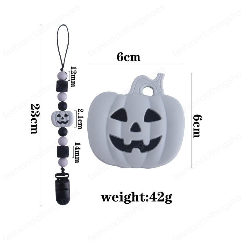 new Halloween silicone pacifier clips chain+baby teether 2pcs/set Cartoon Holder Clip Bead Chains Feeding teething beads