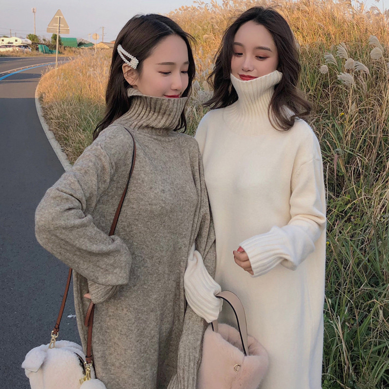2021 Fashion Knitted New Turtle Turtleneck Dressed Low Basic Sweater Loose Women's Sleeve Autumn Long Winter Dress in 5561, Beige
2021 Fashion Knitted New Turtle Turtleneck Dressed Low Basic Sweater Loose Women's Sleeve Autumn Long Winter Dress in 5561, Beige