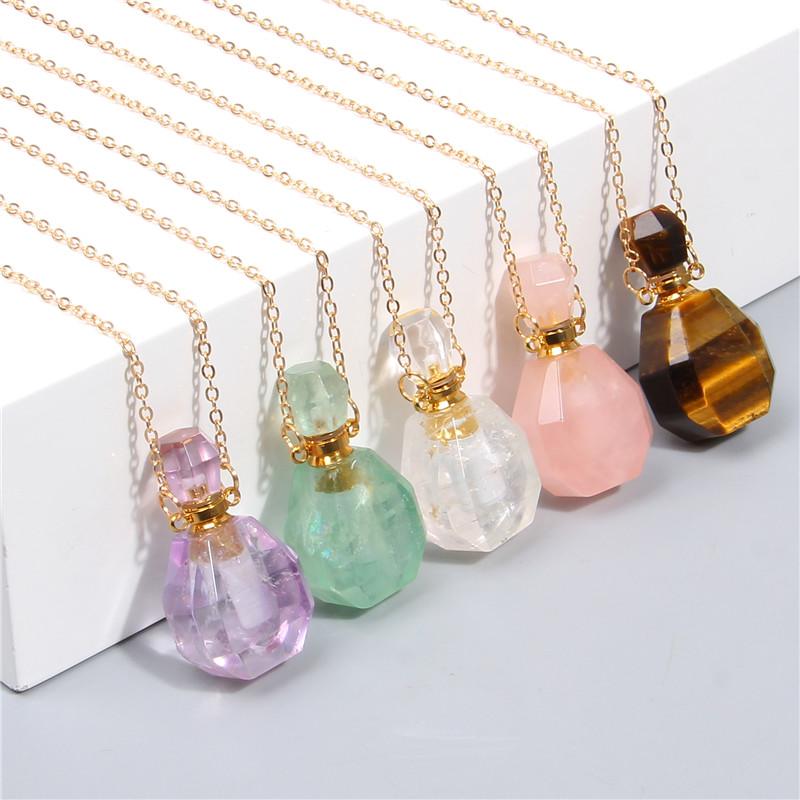 Pendant Necklaces Natural Amethys Tiger Eye Rose Crystal Fluorite Golden Chain Charm Necklace Healing Stone Reiki Essential Oil Diffuser, Silver
Pendant Necklaces Natural Amethys Tiger Eye Rose Crystal Fluorite Golden Chain Charm Necklace Healing Stone Reiki Essential Oil Diffuser, Silver