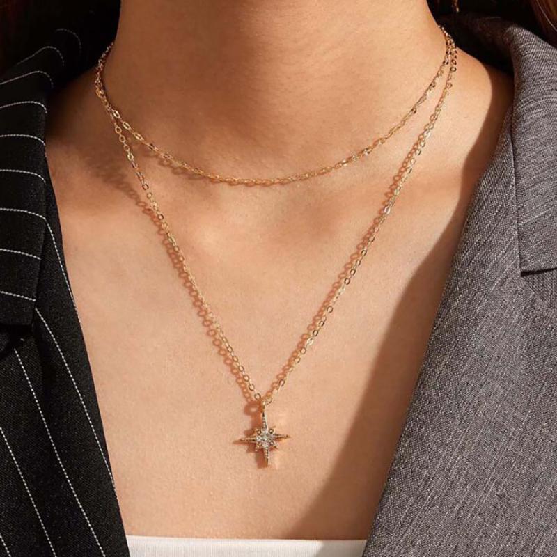 Gold color Choker Necklace for women 2 Layers cute star Pendant Chain Necklaces & Pendants velvet chokers Fashion Jewelry
Gold color Choker Necklace for women 2 Layers cute star Pendant Chain Necklaces & Pendants velvet chokers Fashion Jewelry