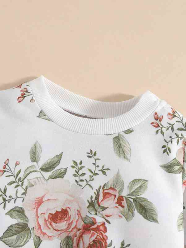 Baby Floral Print Pullover & Sweatpants SHE