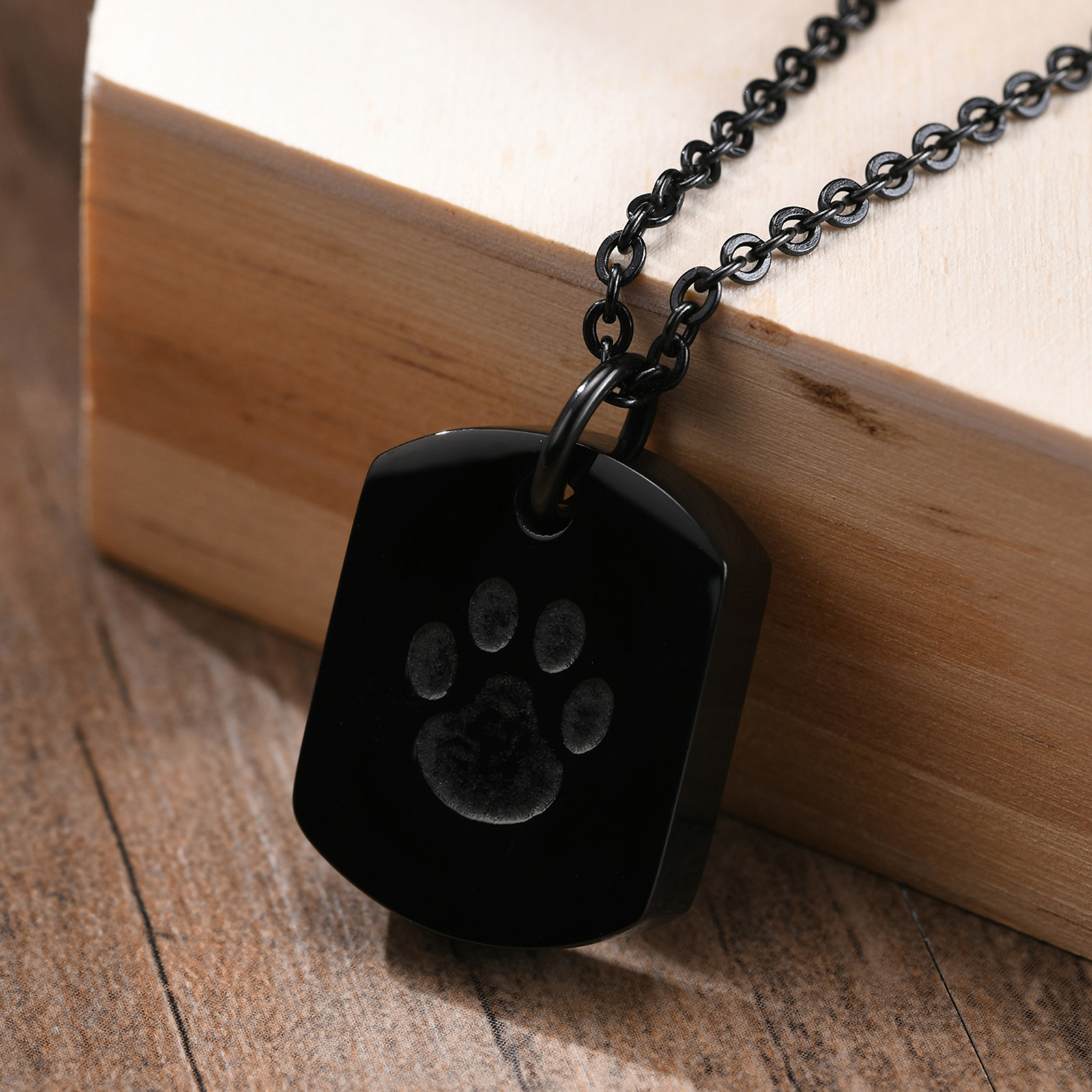 Dog Cremation Urn Necklace in Stainless Steel Dog Paw Pendants Urn Jewelry Urns for Pet Ashes