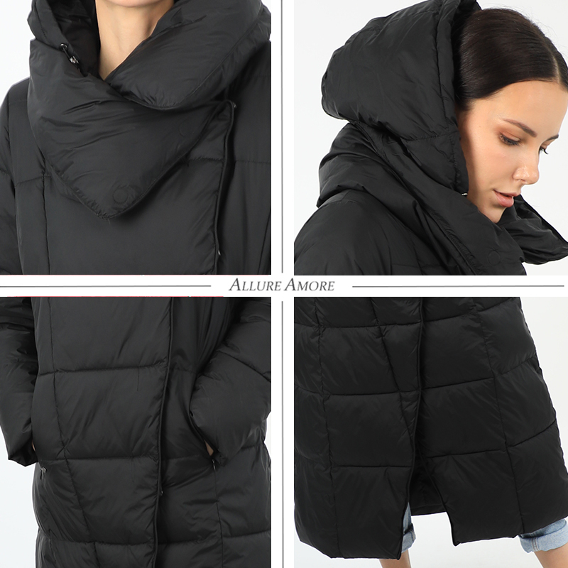 women's down jacket parka outwear with hood quilted coat female long warm cotton clothing for winter ladies trend 19-150 201214