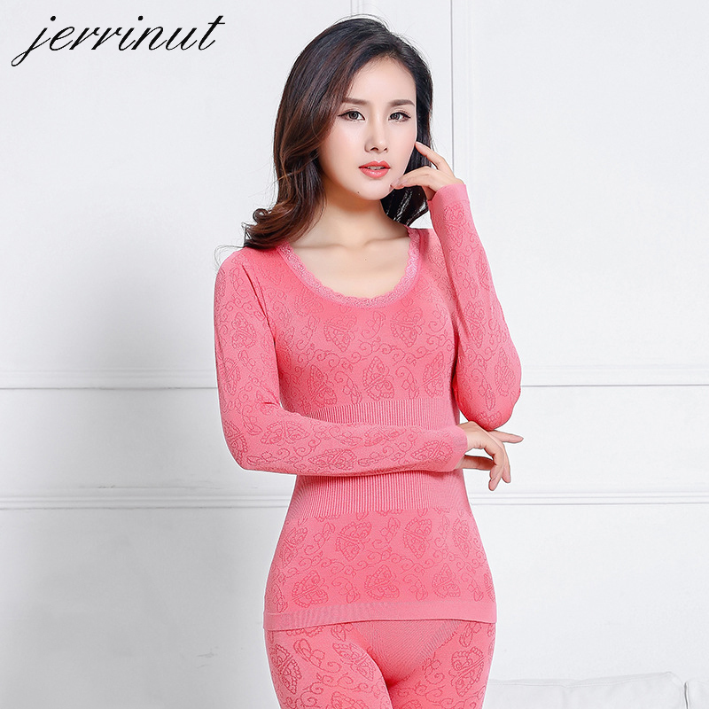 Jerrinut Thermal Underwear Women Long Johns Women For Winter Warm Long Johns Cotton Sexy Thermal Underwear Set For Women 201027