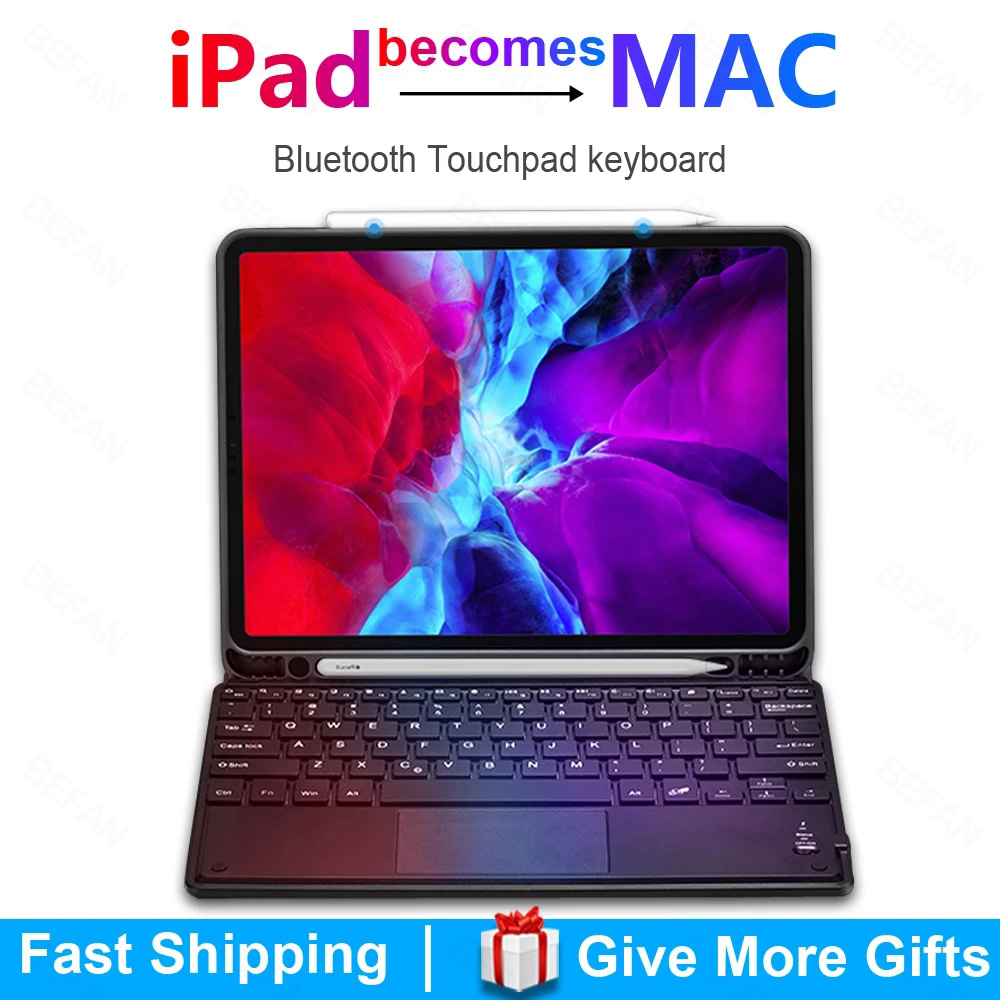 TouchPad Keyboard for iPad 10.9 10.2 Case for Apple iPad 2017 2018 Air 4 3 2 Pro 9.7 10.5 11 2019 2020 8th Funda Cover Keyboard
TouchPad Keyboard for iPad 10.9 10.2 Case for Apple iPad 2017 2018 Air 4 3 2 Pro 9.7 10.5 11 2019 2020 8th Funda Cover Keyboard