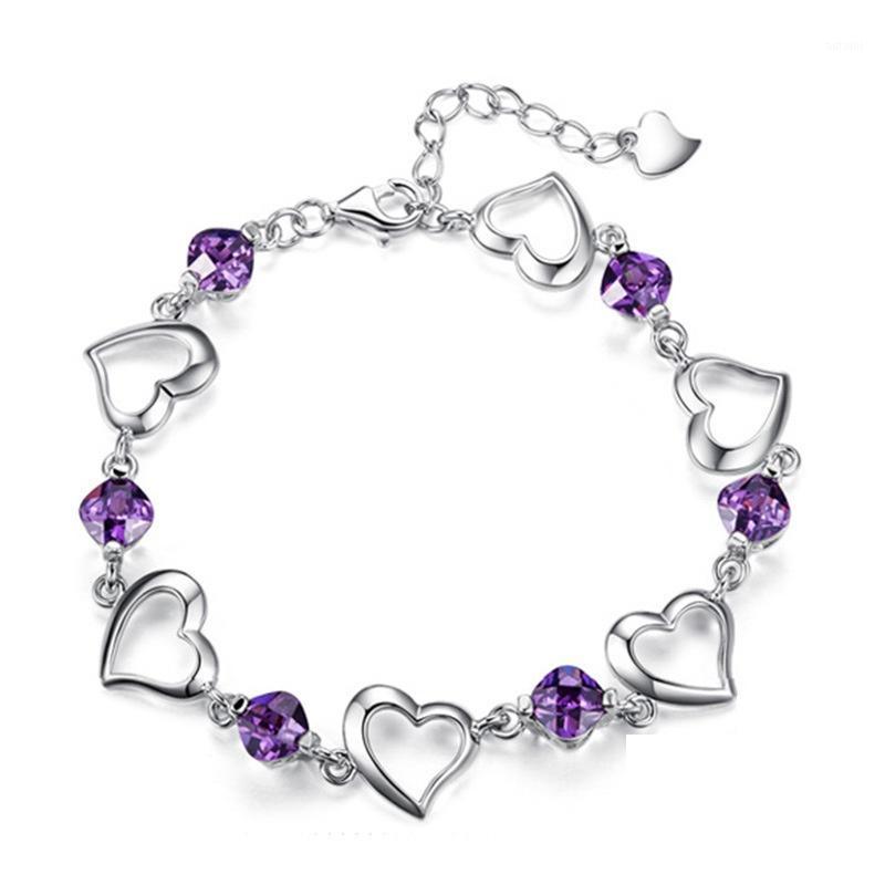 D31 Fashion Heart Love Heart Purple Real Bracelet 925 Silver Jewelry Retro Crystal Women's Hand Jewellry With Box1
D31 Fashion Heart Love Heart Purple Real Bracelet 925 Silver Jewelry Retro Crystal Women's Hand Jewellry With Box1