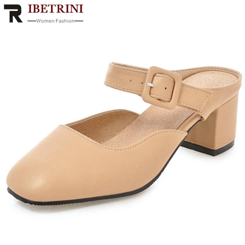 RIBETRINI Fashion Female Summer Shoes Woman Sqaure Toe Slip On Buckle Decorations Mules Women Square Heels Round Toe Pumps, Black 
RIBETRINI Fashion Female Summer Shoes Woman Sqaure Toe Slip On Buckle Decorations Mules Women Square Heels Round Toe Pumps, Black
