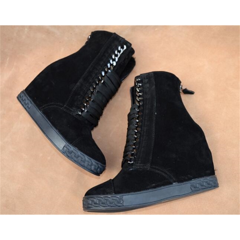 2020 Suede Black/blue Sea Wedge Eight Inches High From Heels of Increasing Metal Chains Tie Women's Ankle Boots Wbdt, Black sude
2020 Suede Black/blue Sea Wedge Eight Inches High From Heels of Increasing Metal Chains Tie Women's Ankle Boots Wbdt, Black sude