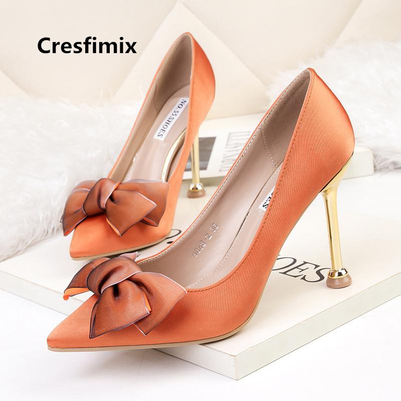 Cresfimix mujer tacones altos women fashion sweet bow tie office high heel pumps lady casual shoes soft high heel shoes a3614 
Cresfimix mujer tacones altos women fashion sweet bow tie office high heel pumps lady casual shoes soft high heel shoes a3614