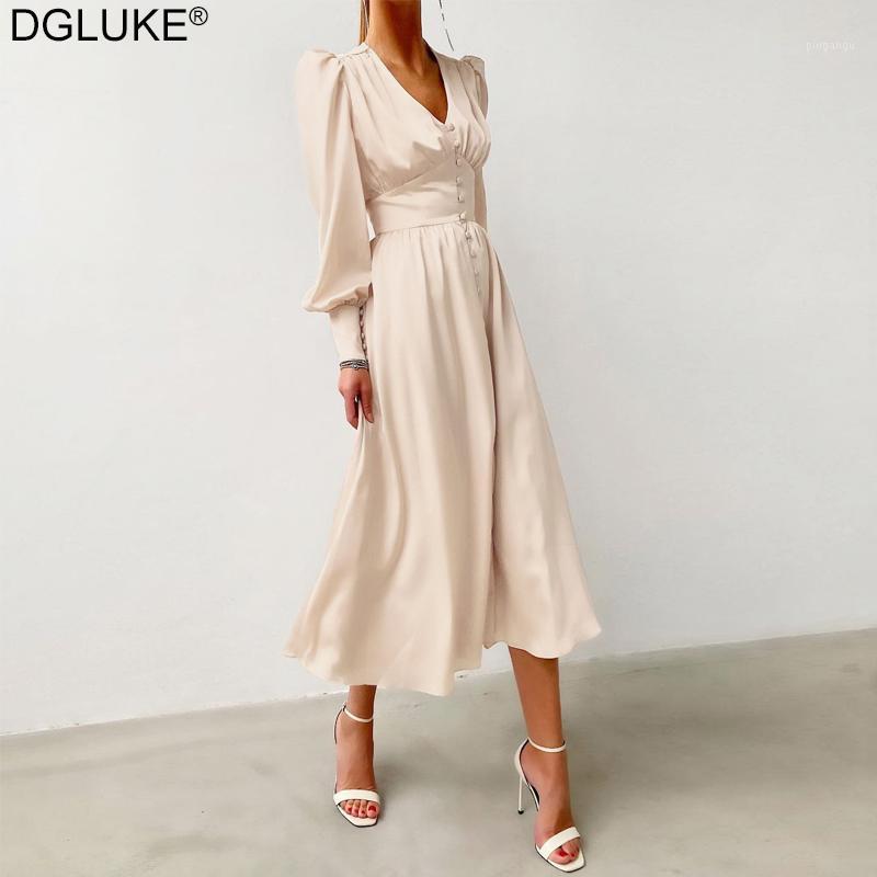 Casual Dresses Long Satin Dress 2021 Women Elegant Puff Sleeve Party Long-Sleeve Formal Office Wear Summer Spring1, Beige
Casual Dresses Long Satin Dress 2021 Women Elegant Puff Sleeve Party Long-Sleeve Formal Office Wear Summer Spring1, Beige