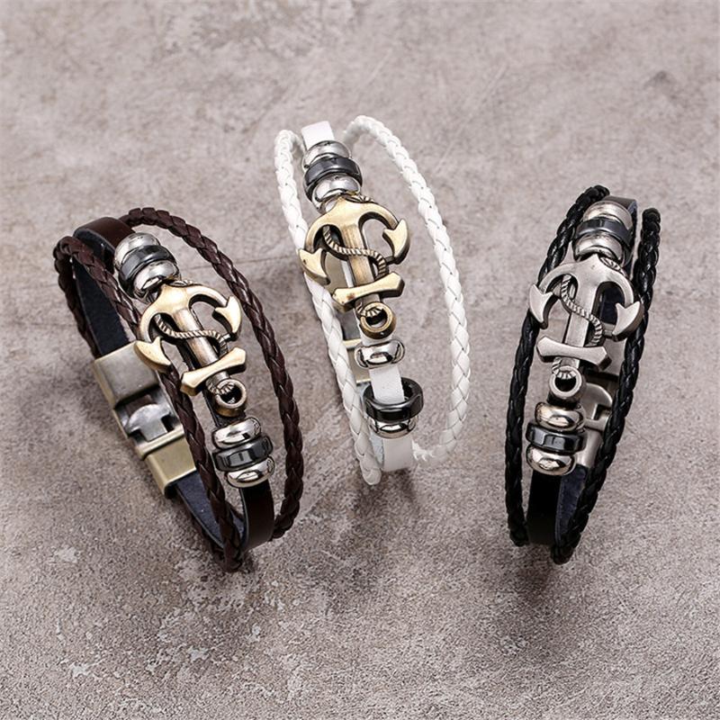 Charm Bracelets Accessories Alloy Anchor Leather Bracelet Simple Versatile Multi-layer Woven B313
Charm Bracelets Accessories Alloy Anchor Leather Bracelet Simple Versatile Multi-layer Woven B313