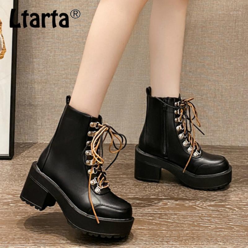 LTARTA 2021 Winter New Short Boots Patent Leather Muffin Thick Casual High Heel Shoes Lace Up Women's Boots -857-11, Black
LTARTA 2021 Winter New Short Boots Patent Leather Muffin Thick Casual High Heel Shoes Lace Up Women's Boots -857-11, Black