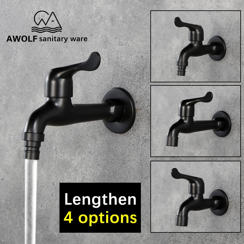 Lengthen Washing Machine Tap Wall Mounted Mop Pool Tap Black Color Modern Garden Outdoor Water Kitchen Bathroom Faucet AF6129
Lengthen Washing Machine Tap Wall Mounted Mop Pool Tap Black Color Modern Garden Outdoor Water Kitchen Bathroom Faucet AF6129