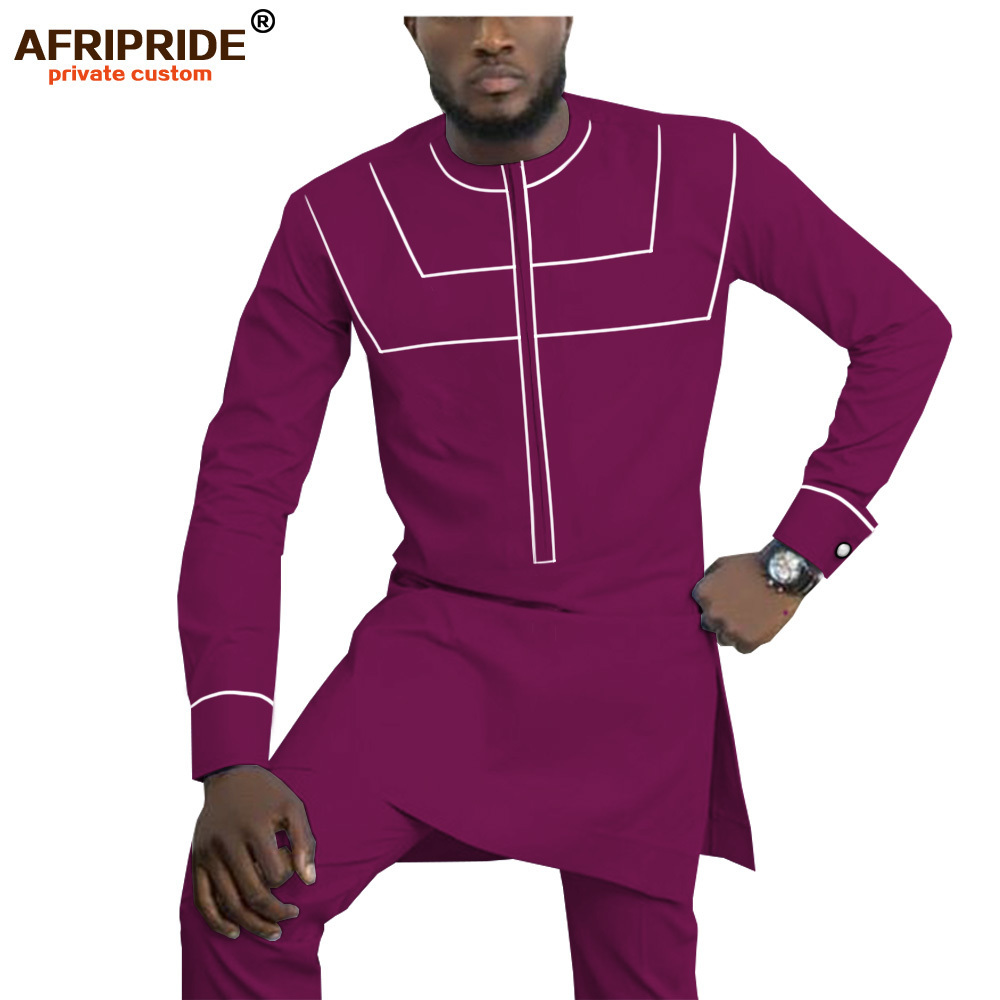 African Clothing for Men Dashiki Mens Outfits Shirts+ Ankara Pants Set Tracksuit Men Tribal Attire AFRIPRIDE A1916055 201118