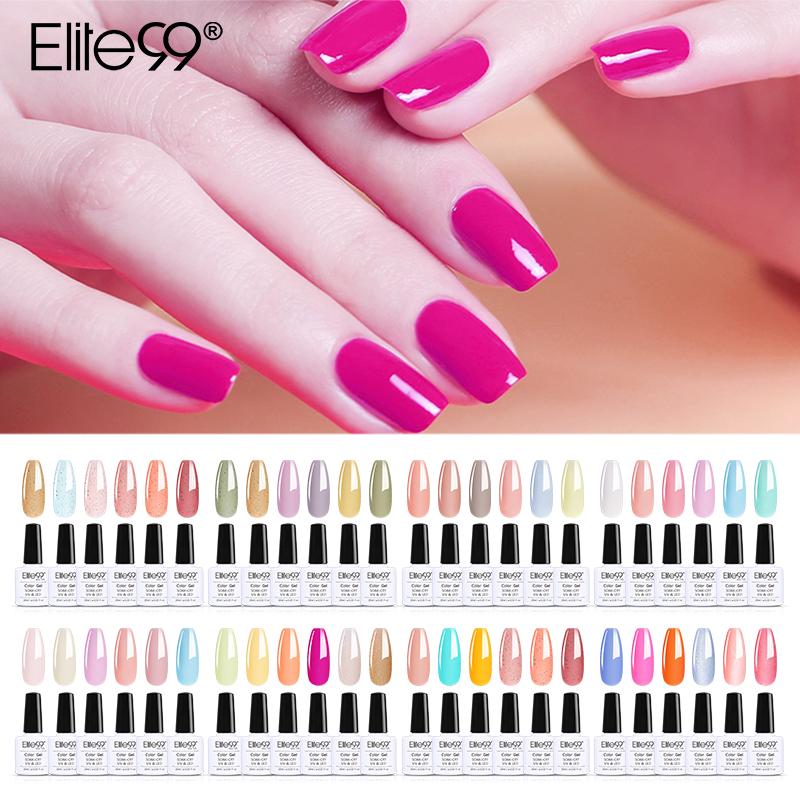 

6PCS)Elite99 Candy Gel Nail Polish Set Soak Off UV LED Nail Varnish Salon Manicure 10ML Art Gel Kit Lacquer UV LED Lamp, Zh005