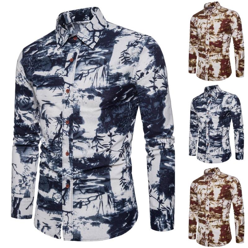 Brown Men Shirt Retro Printed Pattern Vintage Streetwear Slim Long Sleeves Cotton Polyester Mens Shirts Blouse Camisas Hombre, Multi
Brown Men Shirt Retro Printed Pattern Vintage Streetwear Slim Long Sleeves Cotton Polyester Mens Shirts Blouse Camisas Hombre, Multi