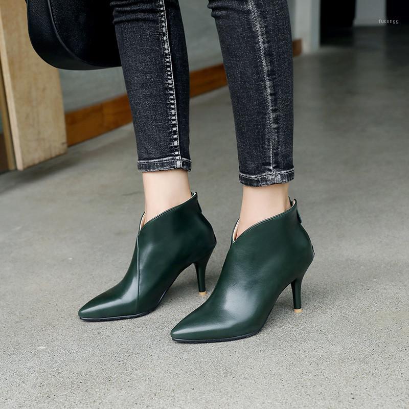 YMECHIC Green Black Beige Yellow Pu Leather Pointed Toe Sexy Thin High Heels Stiletto Shoes Plus Size Ankle Short Boots Female1
YMECHIC Green Black Beige Yellow Pu Leather Pointed Toe Sexy Thin High Heels Stiletto Shoes Plus Size Ankle Short Boots Female1