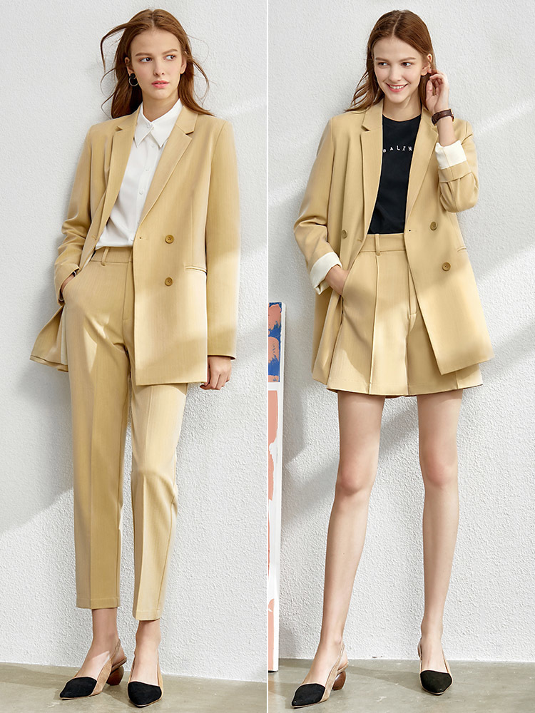 Amii Minimalism set for women Autumn 4 piece set Solid blazertankshigh waist pants sold separately women's costumes 12060909 201119
