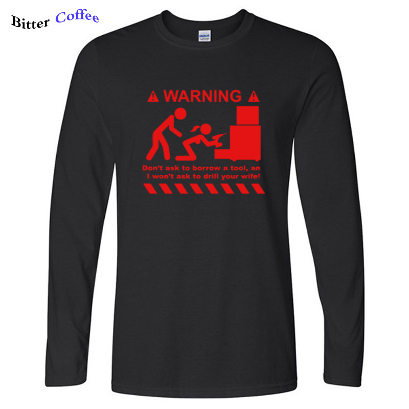 Print Tee Homme Autumn Funny T-shirt 100% Cotton Novelty Long sleeve T Shirt Men Hipster EU Size 201202