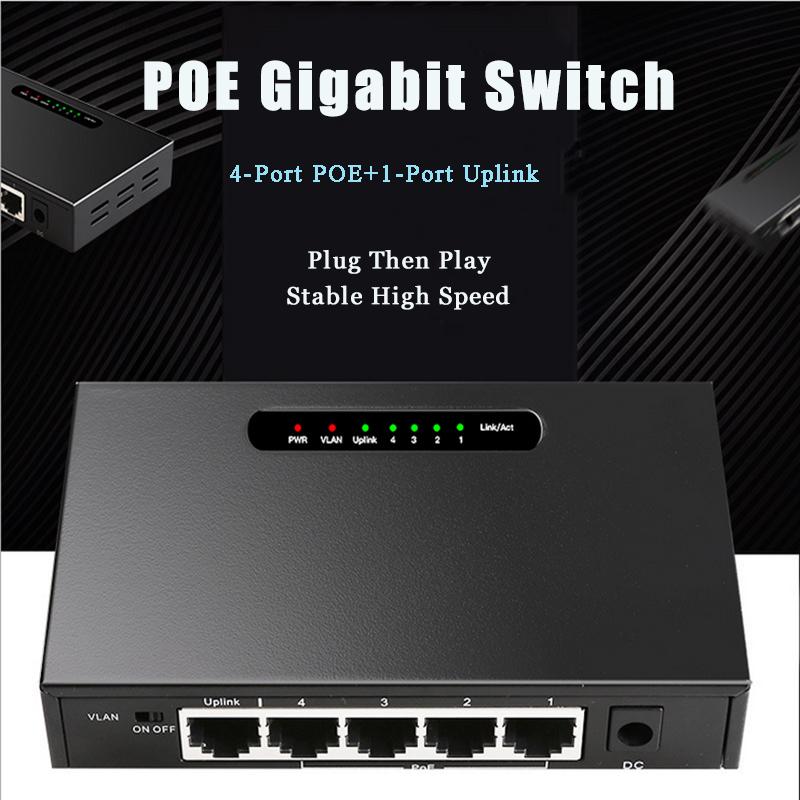 5-Port POE Gigabit Switch 52V 1.25A 1000Mps Unmanaged Ethernet Switch VLAN With External Power for Wireless AP/POE Camera
5-Port POE Gigabit Switch 52V 1.25A 1000Mps Unmanaged Ethernet Switch VLAN With External Power for Wireless AP/POE Camera