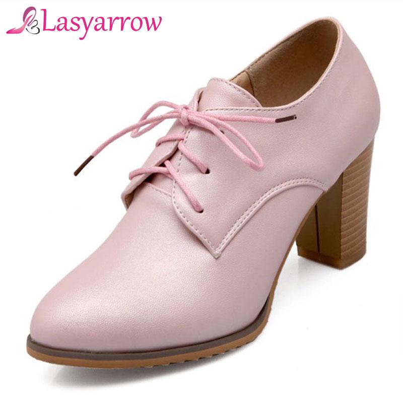 Lasyarrow High Heels Oxford Shoes For Women Autumn Thick Heel Women Pumps Shoes Brogues Oxford Woman Casual Lace Up Pumps, Blue
Lasyarrow High Heels Oxford Shoes For Women Autumn Thick Heel Women Pumps Shoes Brogues Oxford Woman Casual Lace Up Pumps, Blue