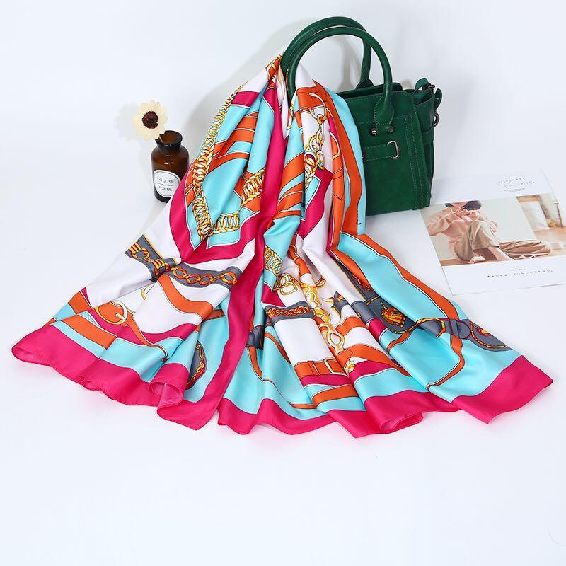 Fashion Design Square Silk Scarf Women Foulard Printed Bandana Ladies Shawl Hijab Elegant Headband Ring Scarves Wraps 130*130cm
Fashion Design Square Silk Scarf Women Foulard Printed Bandana Ladies Shawl Hijab Elegant Headband Ring Scarves Wraps 130*130cm