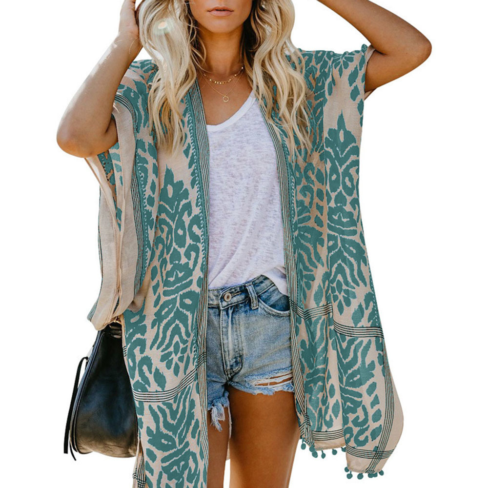 2021 Beach Hawaii Female Floral Topos Printed Short Sleeve Sun-protector Beachwear Vacation New Casual Loose Fashion Woman Outwear Gsot, Green.
2021 Beach Hawaii Female Floral Topos Printed Short Sleeve Sun-protector Beachwear Vacation New Casual Loose Fashion Woman Outwear Gsot, Green.