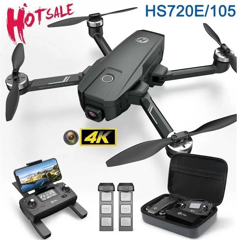 

Holy Stone HS105HS720E 4K UHD GPS EIS Drone With Electric Image Stabilization 5G FPV Quadcopter Brushless Motor Case7256104, Black