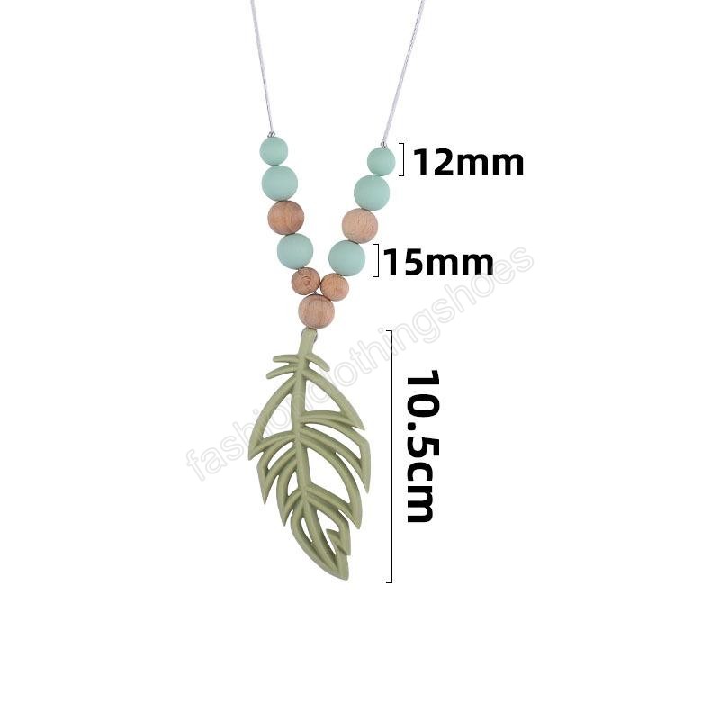 Silicone Leaves shape Teether necklace Baby tree leaf Teething Toy Nursing Soothers infant Chewable Sensory Teethers Pendant