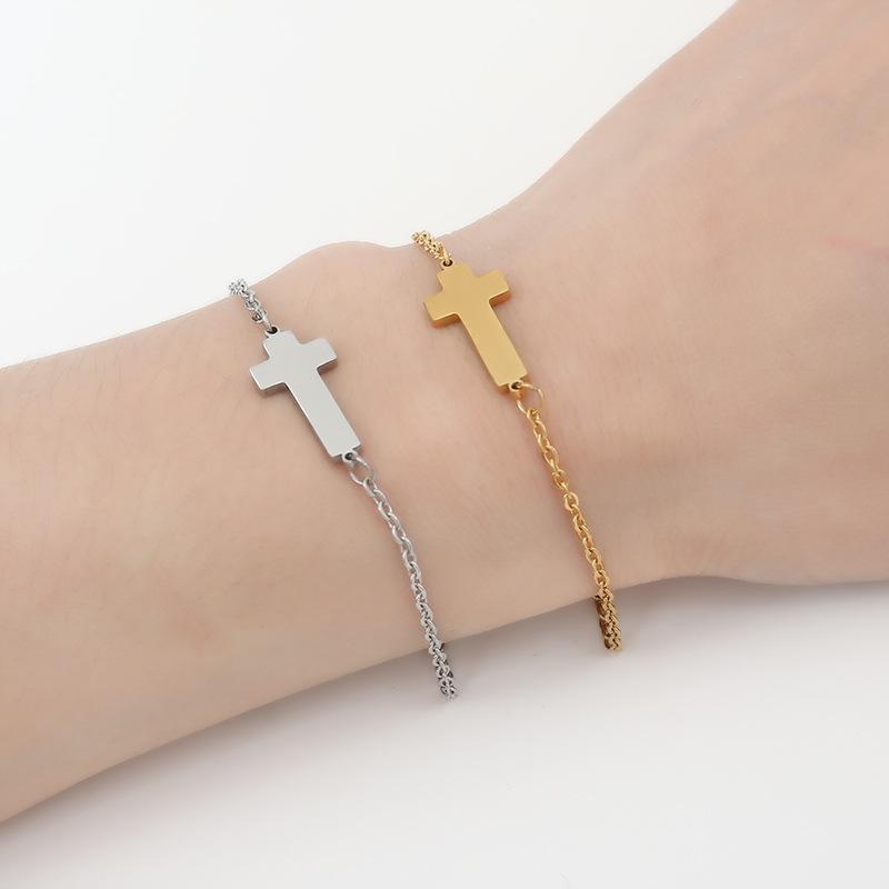 Silver Color Gold Cross Bracelets for Women Stainless Steel Ladies Charm Bracelet Collier Femme Jewelry
Silver Color Gold Cross Bracelets for Women Stainless Steel Ladies Charm Bracelet Collier Femme Jewelry