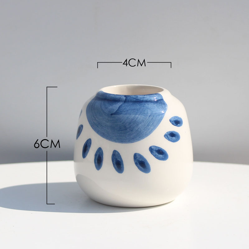 8Pcs/Set Classic Blue and White Ceramic Flower Pots for Succulent Plant Oriental Style Planter Home Garden Office Decoration Y200723