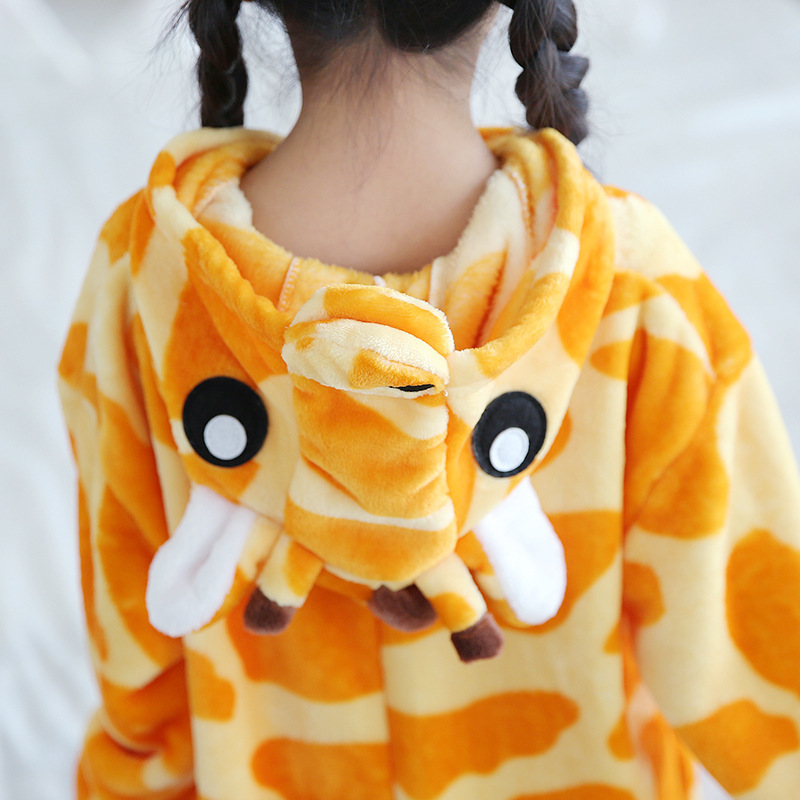 SAILEROAD Children Cartoon Animals Pajamas For Girls Cute Cat Pyjamas Kids Flannel Kigurumi Children Onesies Child Home Wear PJS 201225