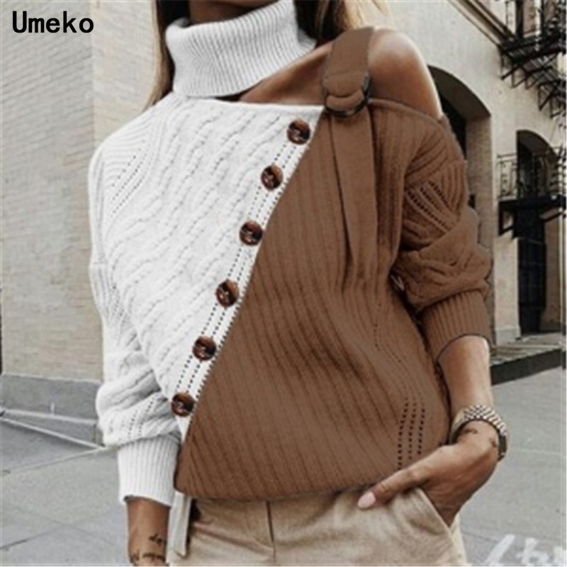 Umeko Women's Elegant Button Halter Knit Sweater Jumper Autumn Winter Strapless Pullover Long Sleeve Female Knitwear Pull Femme 201030, Beige
Umeko Women's Elegant Button Halter Knit Sweater Jumper Autumn Winter Strapless Pullover Long Sleeve Female Knitwear Pull Femme 201030, Beige