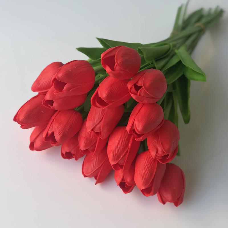 

9 Types Tulip Flower Flores Fleur Artificielle Decorative Wedding Party Festival Artificial Plants Home Decoration Accessories, 1pc flower red