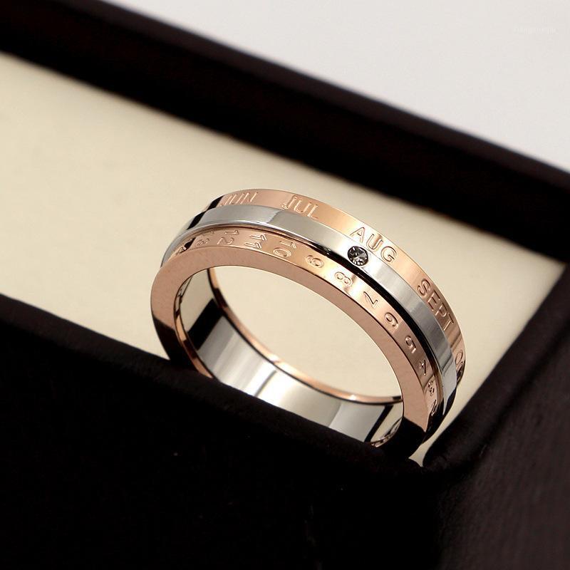 Band Rings Martick Rotatable Calendar For Woman/Man/Couples Rose Gold Color Letter 316L Stainless Steel R129, Silver
Band Rings Martick Rotatable Calendar For Woman/Man/Couples Rose Gold Color Letter 316L Stainless Steel R129, Silver
