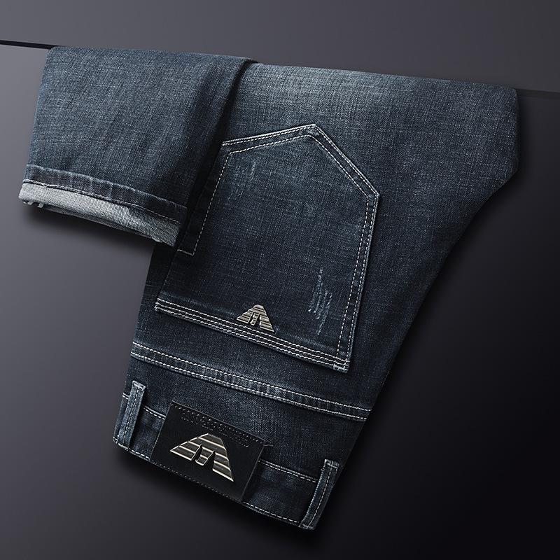 Men's Jeans Winter Autumn Slim Elastic Cotton Italy Eagle Brand Fashion Business Classic Style Denim Pants Trousers Male