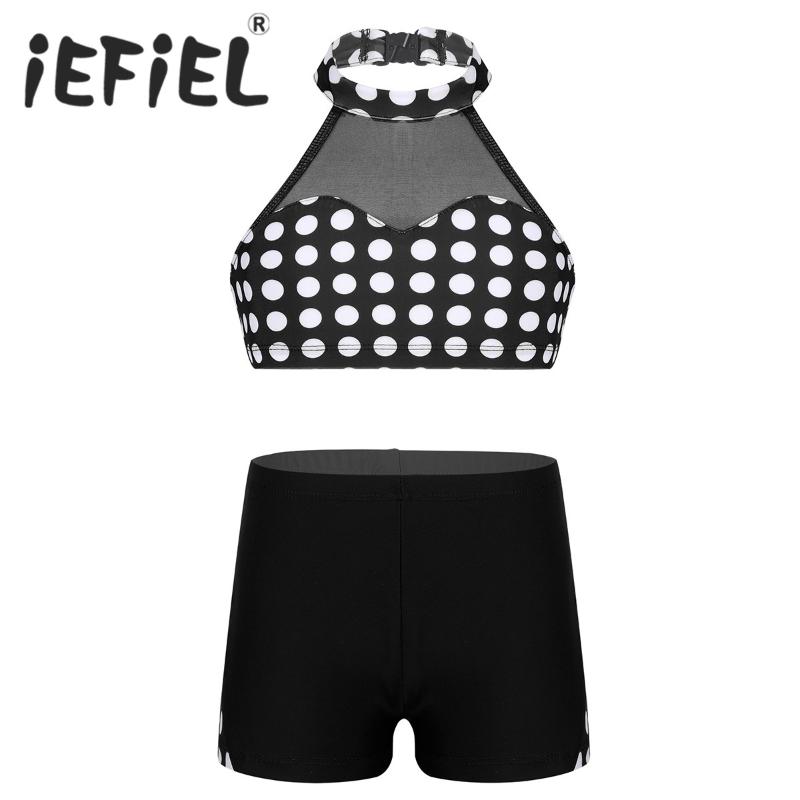 Child Girls Kids Gymnastics Leotard Ballet Dance Set Outfits Crop Top with Shorts Set for Gym Workout Stage Performance, Black 
Child Girls Kids Gymnastics Leotard Ballet Dance Set Outfits Crop Top with Shorts Set for Gym Workout Stage Performance, Black