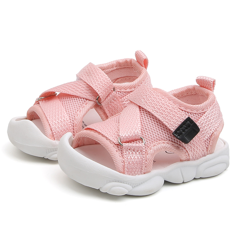 Baby Boy Sandals Black Gray Pink Canvas Infant Girl Sandals Toddler Summer Walking Shoes Newborn Sneaker Beach Shoes D04143 201130
