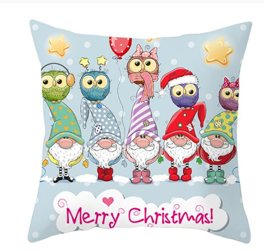 Cute Animal Pattern Cushion Cover Cartoon Christmas Style Pillow Cover for Home Sofa Car Decorative Throw Pillowcase