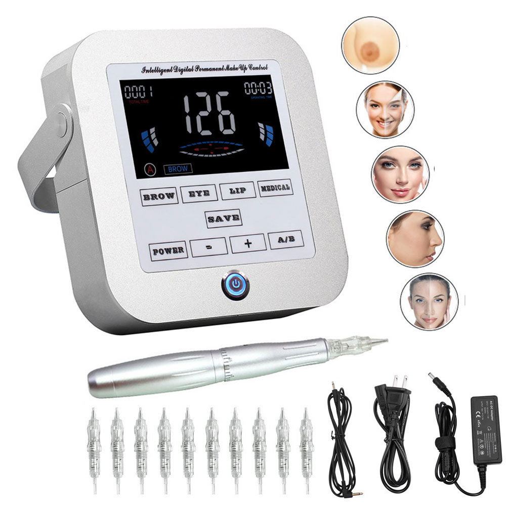 BIOMASER Permanent Makeup Rotary Machine Eyebrow Tattoo Kits Professional Pen Eyebrow Eyeliner Lip Tattoo Set 201112