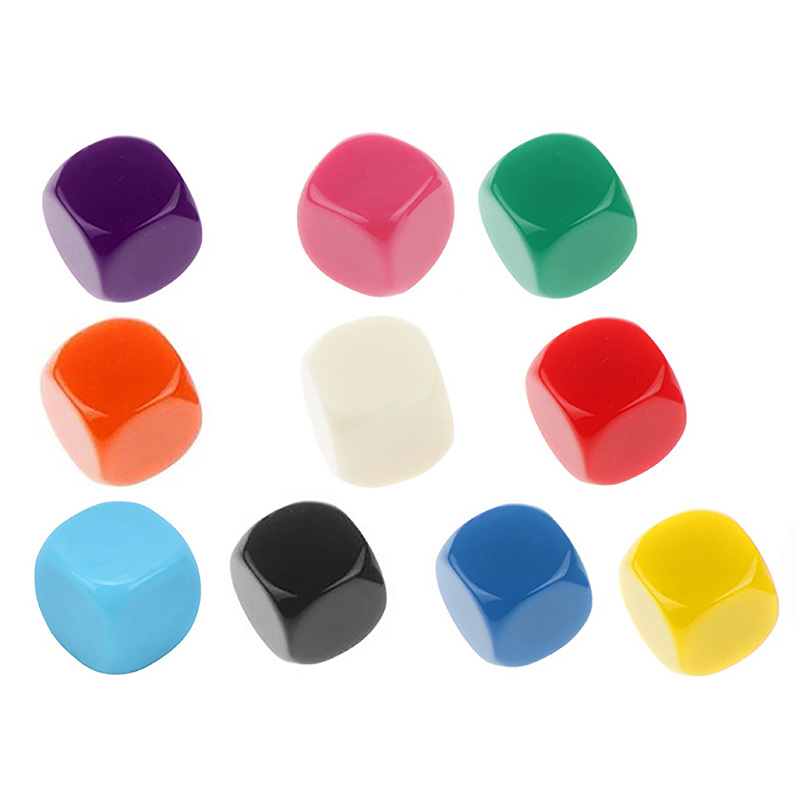 100 Pcs/lot Filleted Corner Blank Dice Game DIY Puzzle 6 Sided Colorful Funny Game Accessory 16mm
100 Pcs/lot Filleted Corner Blank Dice Game DIY Puzzle 6 Sided Colorful Funny Game Accessory 16mm